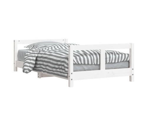vidaXL bērnu gultas rāmis, balts, 80x160 cm, priedes masīvkoks