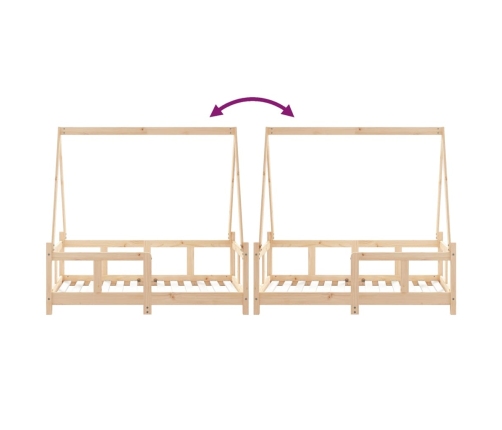 vidaXL bērnu gultas rāmis, priedes masīvkoks, 70x140 cm