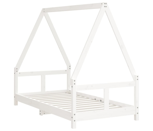 vidaXL bērnu gultas rāmis, balts, 80x160 cm, priedes masīvkoks