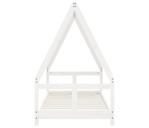vidaXL bērnu gultas rāmis, balts, 80x160 cm, priedes masīvkoks