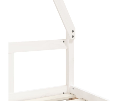 vidaXL bērnu gultas rāmis, balts, 80x160 cm, priedes masīvkoks