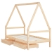 Bērnu Gultas Rāmis Ar Atvilktnēm, 80X160 Cm, Priedes Masīvkoks Vidaxl