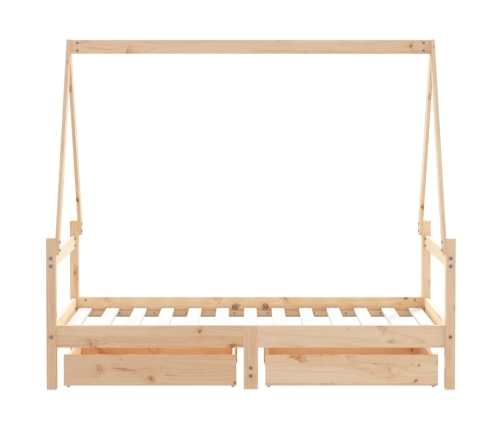 Bērnu Gultas Rāmis Ar Atvilktnēm, 80X160 Cm, Priedes Masīvkoks Vidaxl