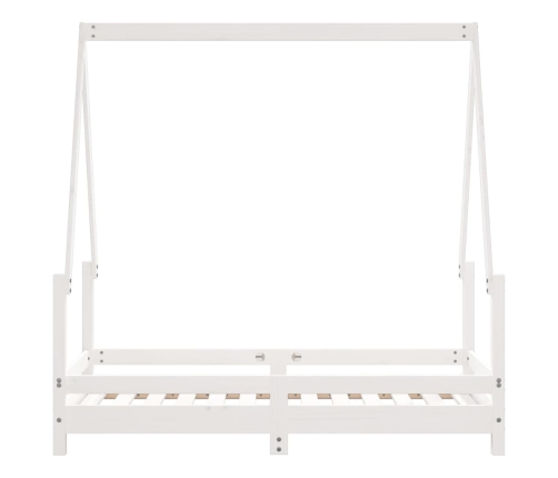 vidaXL bērnu gultas rāmis, priedes masīvkoks, 70x140 cm, balts