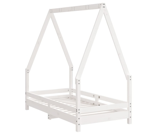 vidaXL bērnu gultas rāmis, priedes masīvkoks, 70x140 cm, balts