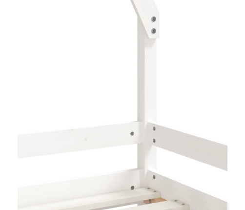 vidaXL bērnu gultas rāmis, priedes masīvkoks, 70x140 cm, balts