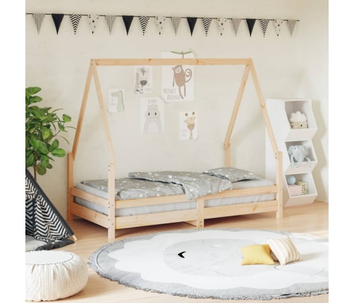Bērnu Gultas Rāmis, 80X160 Cm, Priedes Masīvkoks Vidaxl