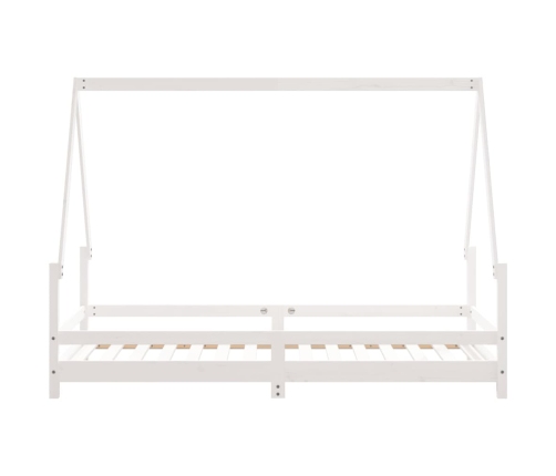 vidaXL bērnu gultas rāmis, balts, 90x190 cm, priedes masīvkoks