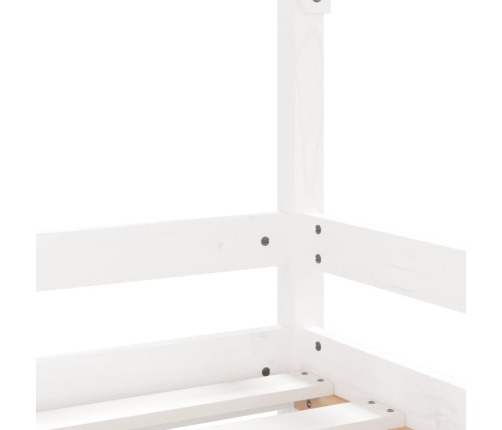 vidaXL bērnu gultas rāmis, balts, 90x190 cm, priedes masīvkoks