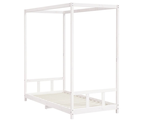 vidaXL bērnu gultas rāmis, balts, 90x190 cm, priedes masīvkoks