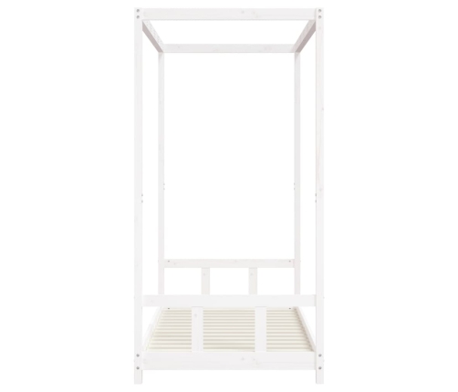 vidaXL bērnu gultas rāmis, balts, 90x190 cm, priedes masīvkoks