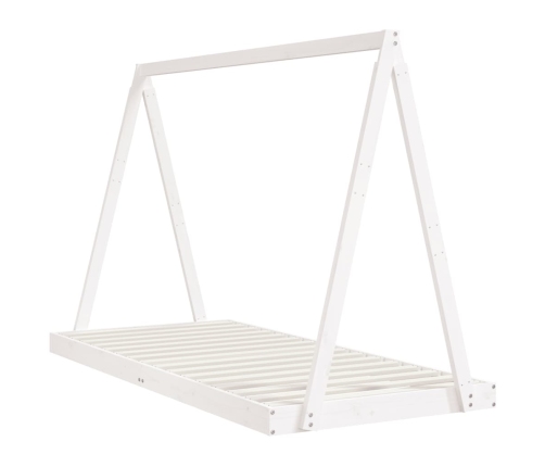 vidaXL bērnu gultas rāmis, balts, 90x200 cm, priedes masīvkoks