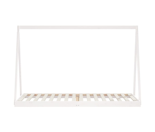 vidaXL bērnu gultas rāmis, balts, 90x200 cm, priedes masīvkoks