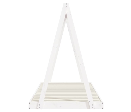 vidaXL bērnu gultas rāmis, balts, 90x200 cm, priedes masīvkoks