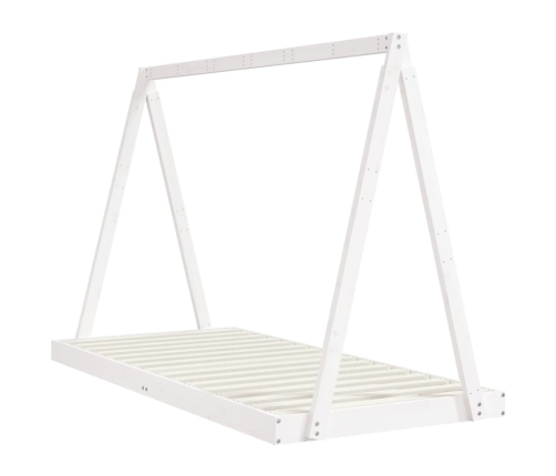 vidaXL bērnu gultas rāmis, balts, 90x200 cm, priedes masīvkoks