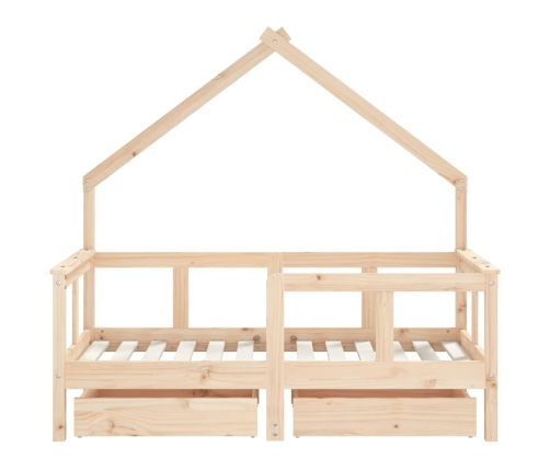 Bērnu Gultas Rāmis Ar Atvilktnēm, 70X140 Cm, Priedes Masīvkoks Vidaxl