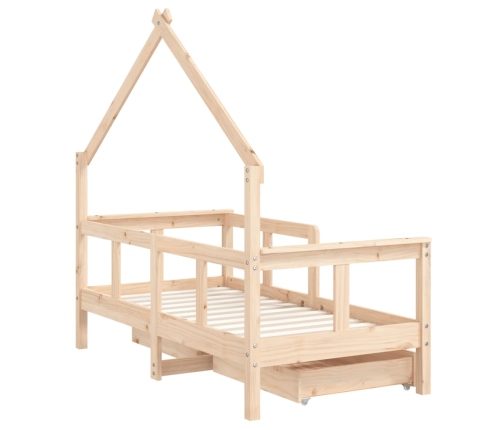 Bērnu Gultas Rāmis Ar Atvilktnēm, 70X140 Cm, Priedes Masīvkoks Vidaxl