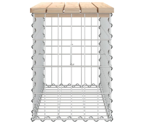 vidaXL dārza sols, gabiona dizains, 63x31,5x42 cm, priedes masīvkoks