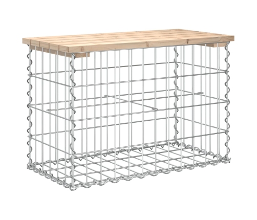 vidaXL dārza sols, gabiona dizains, 63x31,5x42 cm, priedes masīvkoks