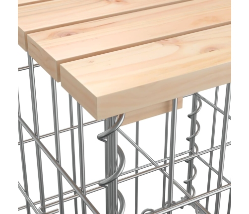 vidaXL dārza sols, gabiona dizains, 63x31,5x42 cm, priedes masīvkoks