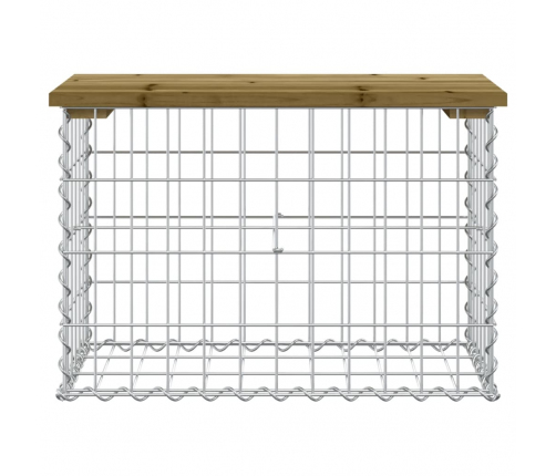 vidaXL dārza sols, gabiona dizains, 63x31,5x42 cm, priedes koks