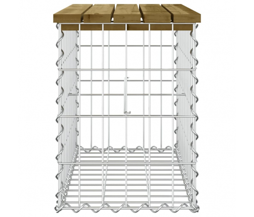 vidaXL dārza sols, gabiona dizains, 63x31,5x42 cm, priedes koks