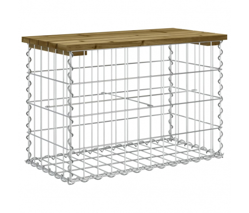 vidaXL dārza sols, gabiona dizains, 63x31,5x42 cm, priedes koks