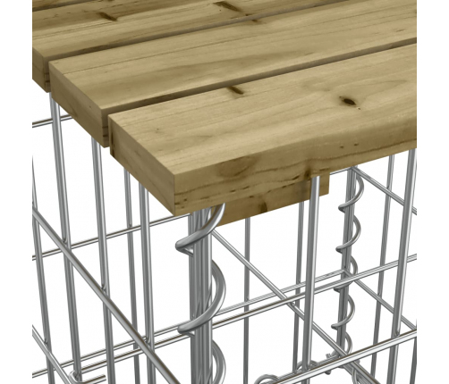 vidaXL dārza sols, gabiona dizains, 63x31,5x42 cm, priedes koks