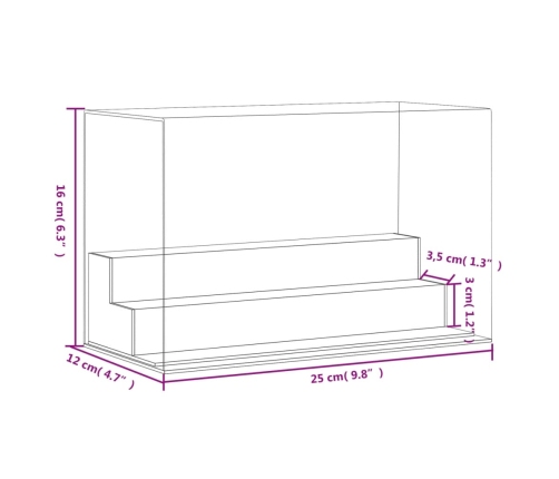 Vitrīnas Kaste, Caurspīdīga, 25X12X16 Cm, Akrils Vidaxl
