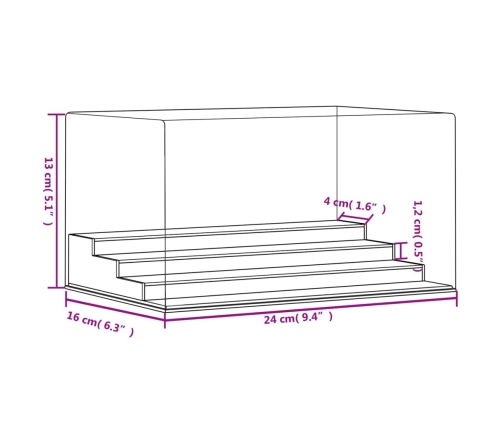 vidaXL vitrīnas kaste, caurspīdīga, 24x16x13 cm, akrils