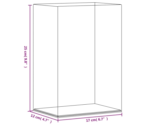 vidaXL vitrīnas kaste, caurspīdīga, 17x12x25 cm, akrils