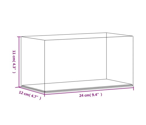 vidaXL vitrīnas kaste, caurspīdīga, 24x12x11 cm, akrils