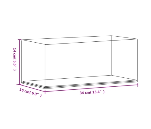 vidaXL vitrīnas kaste, caurspīdīga, 34x16x14 cm, akrils
