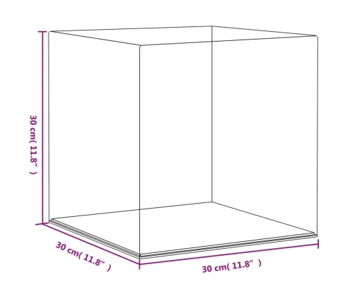 vidaXL vitrīnas kaste, caurspīdīga, 30x30x30 cm, akrils