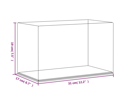 vidaXL vitrīnas kaste, caurspīdīga, 31x17x19 cm, akrils