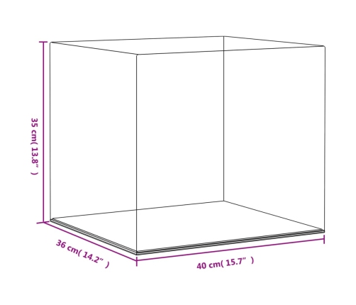 vidaXL vitrīnas kaste, caurspīdīga, 40x36x35 cm, akrils