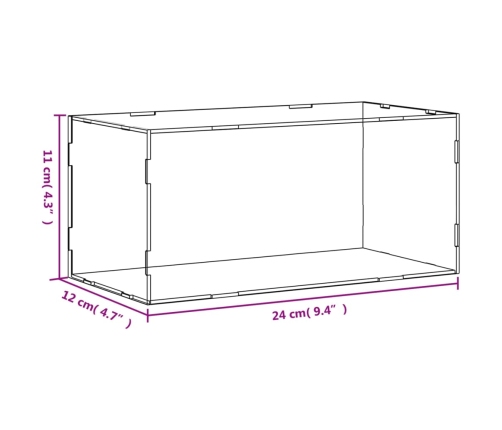 vidaXL vitrīnas kaste, caurspīdīga, 24x12x11 cm, akrils