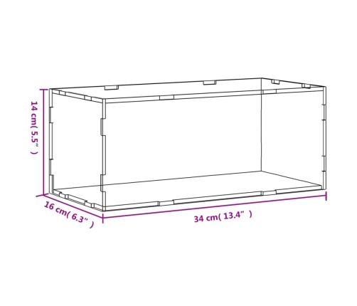 vidaXL vitrīnas kaste, caurspīdīga, 34x16x14 cm, akrils