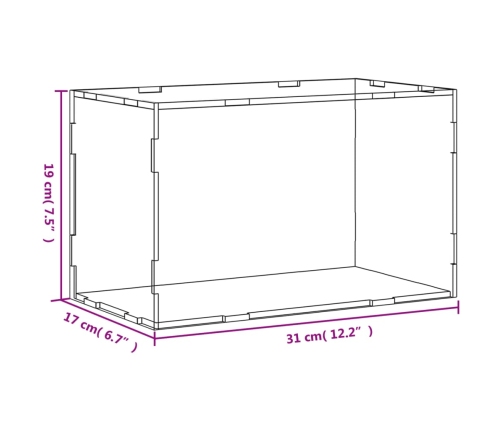 vidaXL vitrīnas kaste, caurspīdīga, 31x17x19 cm, akrils