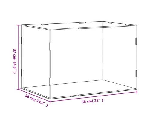 vidaXL vitrīnas kaste, caurspīdīga, 56x36x37 cm, akrils