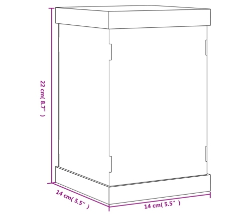 vidaXL vitrīnas kaste, caurspīdīga, 14x14x22 cm, akrils