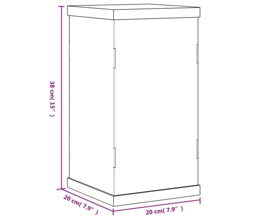 vidaXL vitrīnas kaste, caurspīdīga, 20x20x38 cm, akrils
