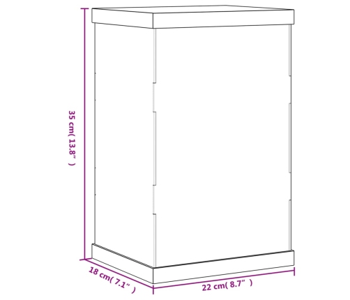 vidaXL vitrīnas kaste, caurspīdīga, 22x18x35 cm, akrils