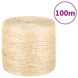 Virve, 4 Mm, 100 M, 100% Sizals Vidaxl