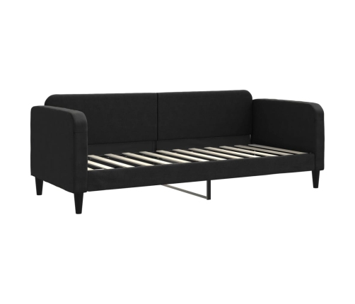vidaXL dīvāngulta ar matraci, melns audums, 80x200 cm