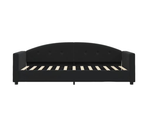 vidaXL izvelkams dīvāns ar matraci, melns, 80x200 cm, samts