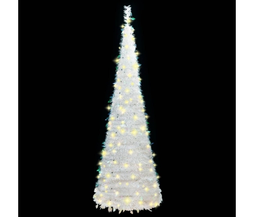 vidaXL mākslīgā Ziemassvētku eglīte, 50 LED, balta, 120 cm