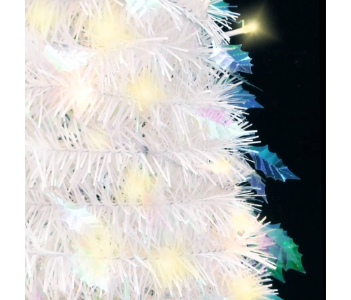 vidaXL mākslīgā Ziemassvētku eglīte, 100 LED, balta, 150 cm