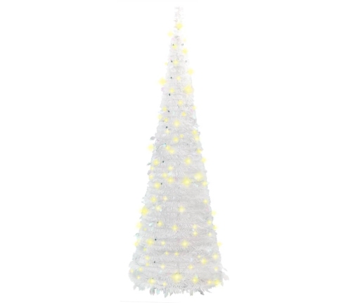 vidaXL mākslīgā Ziemassvētku eglīte, 100 LED, balta, 150 cm