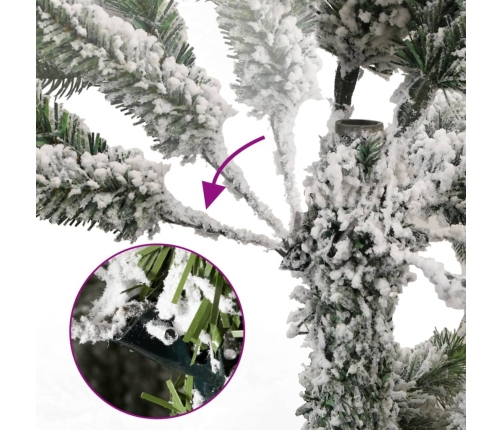 vidaXL mākslīgā Ziemassvētku egle ar sniegu, 240 cm